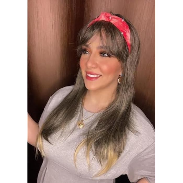 DILLARDS Synthetic Hair Wig Grey Mixed Blonde Wig With Front Bangs Natural Wave Synthetic Fiber Wig For Daily Wear - Image 3